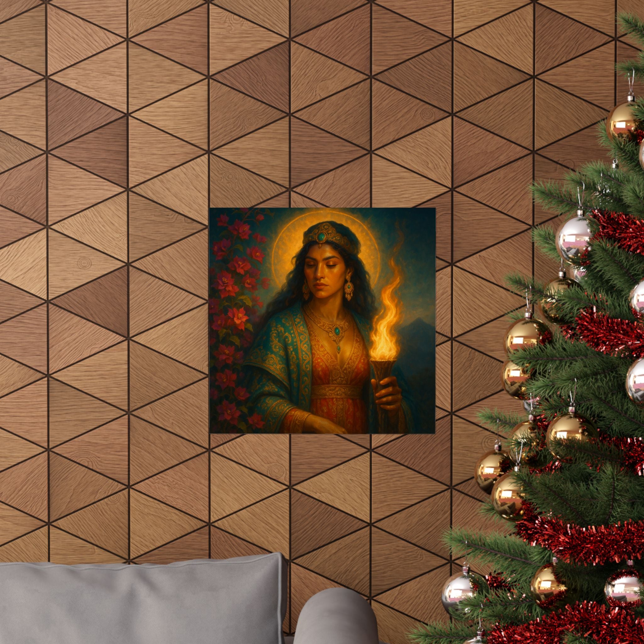 Pixel Bruja Wall Art | A Latina bruja del fuego nuevo new-fire goddess kindling sacred f | Latina Illustration Art Print