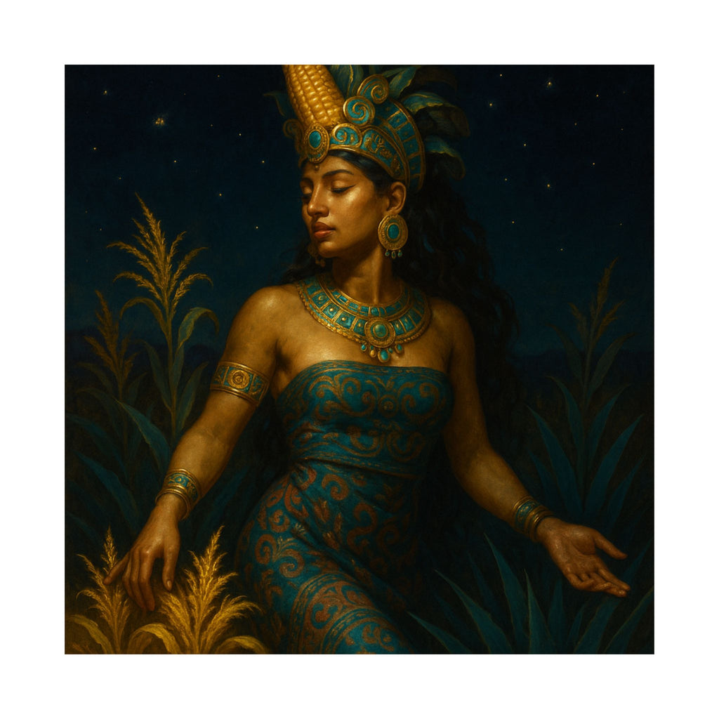 Maya Maize Goddess — Pixel Bruja Art Print