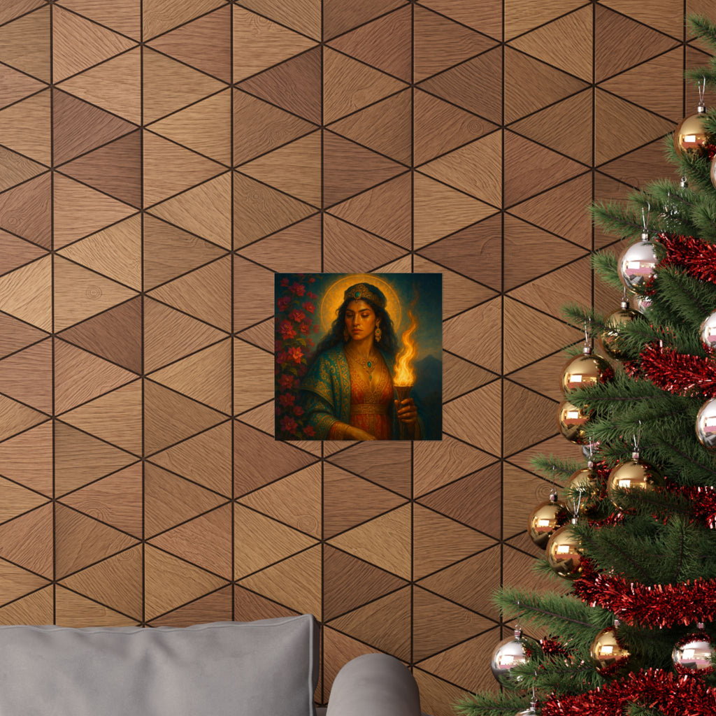 Pixel Bruja Wall Art | A Latina bruja del fuego nuevo new-fire goddess kindling sacred f | Latina Illustration Art Print