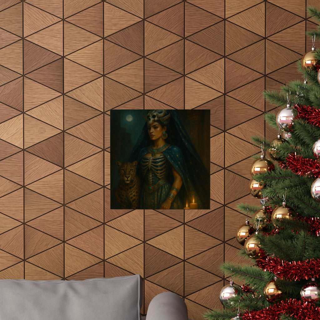 Pixel Bruja Wall Art | A Tzitzimitl celestial guardian goddess armored in a mantle of st | Latina Illustration Art Print