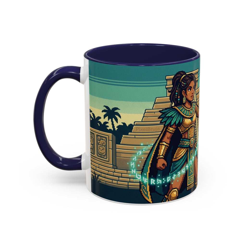 Mayan Sorceress Accent Coffee Mug — Pixel Art Magic 11/15oz