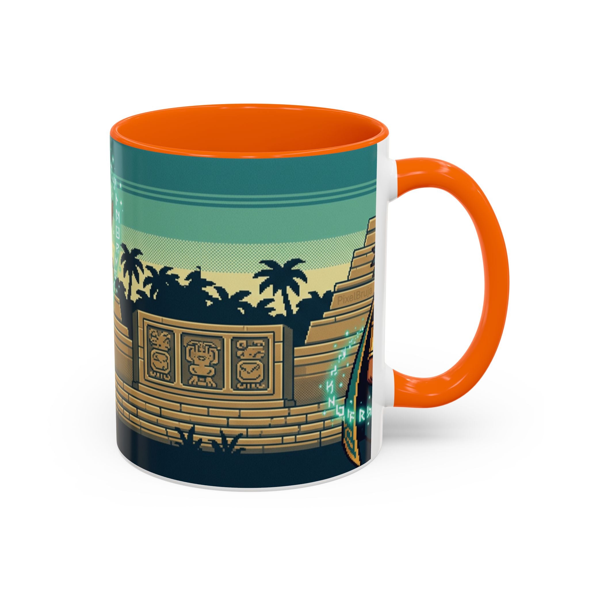 Mayan Sorceress Accent Coffee Mug — Pixel Art Magic 11/15oz