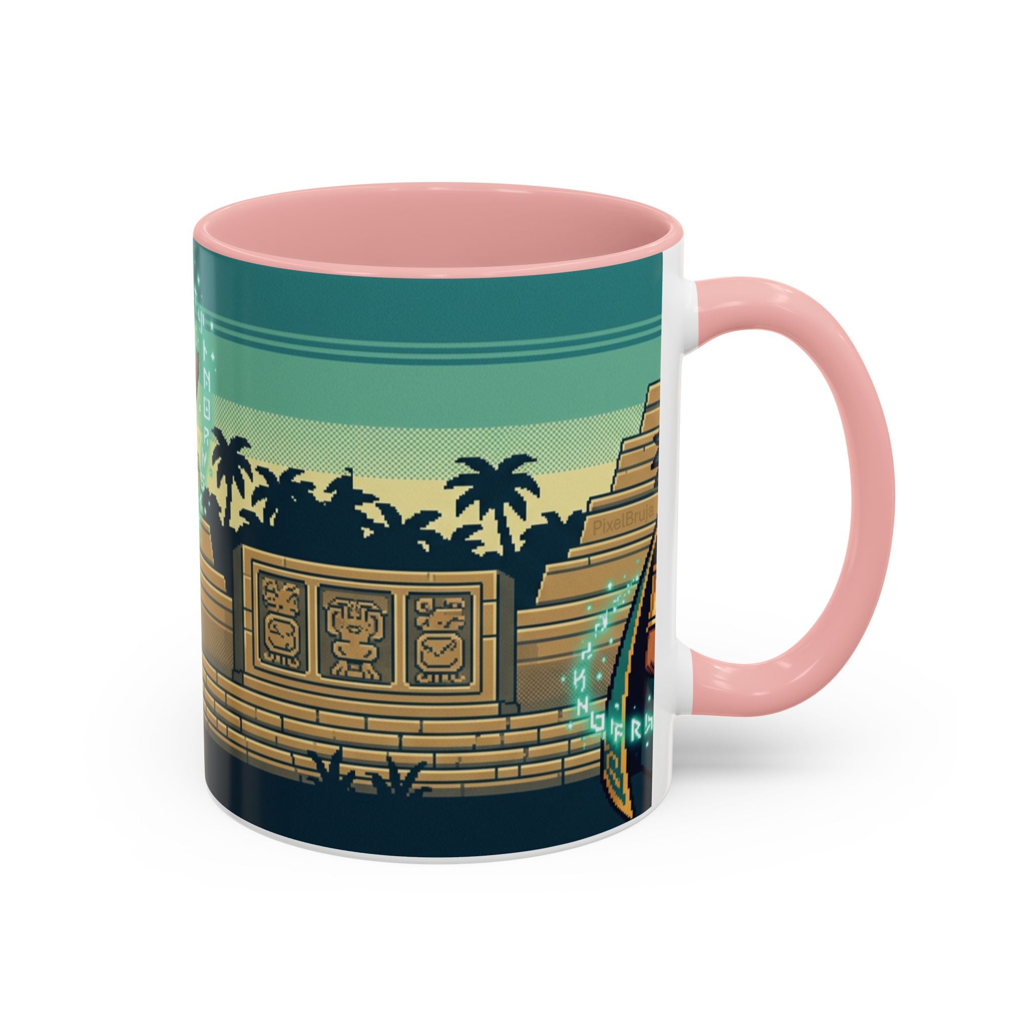 Mayan Sorceress Accent Coffee Mug — Pixel Art Magic 11/15oz