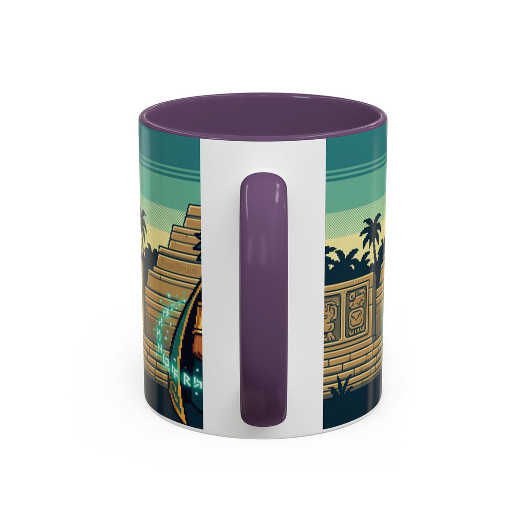 Mayan Sorceress Accent Coffee Mug — Pixel Art Magic 11/15oz