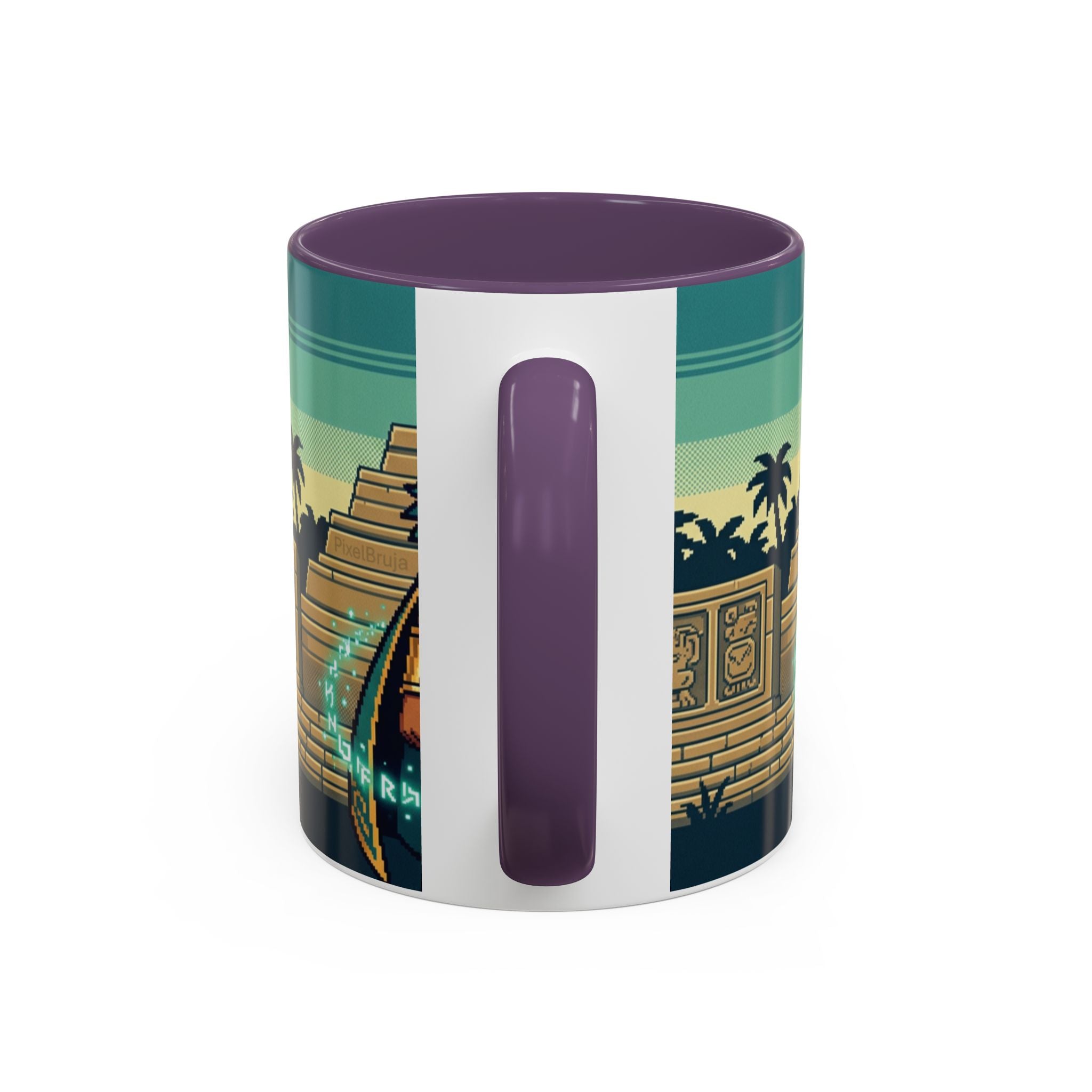 Mayan Sorceress Accent Coffee Mug — Pixel Art Magic 11/15oz