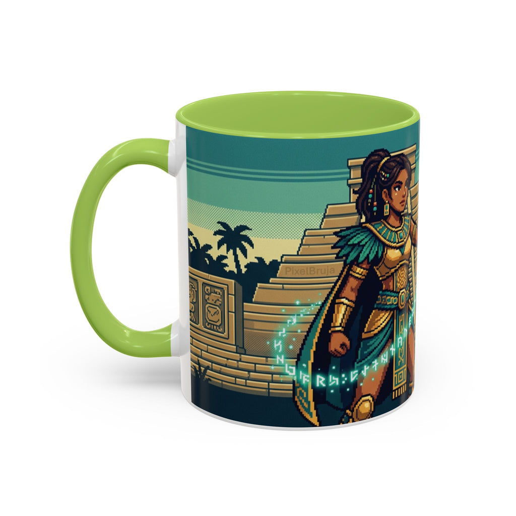 Mayan Sorceress Accent Coffee Mug — Pixel Art Magic 11/15oz