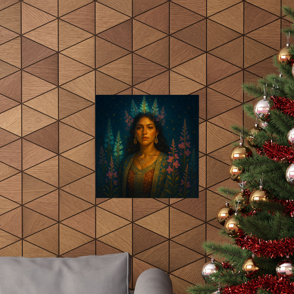 Starlit Lupine Goddess — Pixel Bruja Art Print