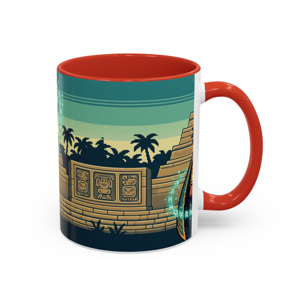 Mayan Sorceress Accent Coffee Mug — Pixel Art Magic 11/15oz