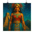 Pixel Bruja Wall Art | Mesoamerican Goddess Illustration | Latina Bruja Art Print | Celestial Temple Poster