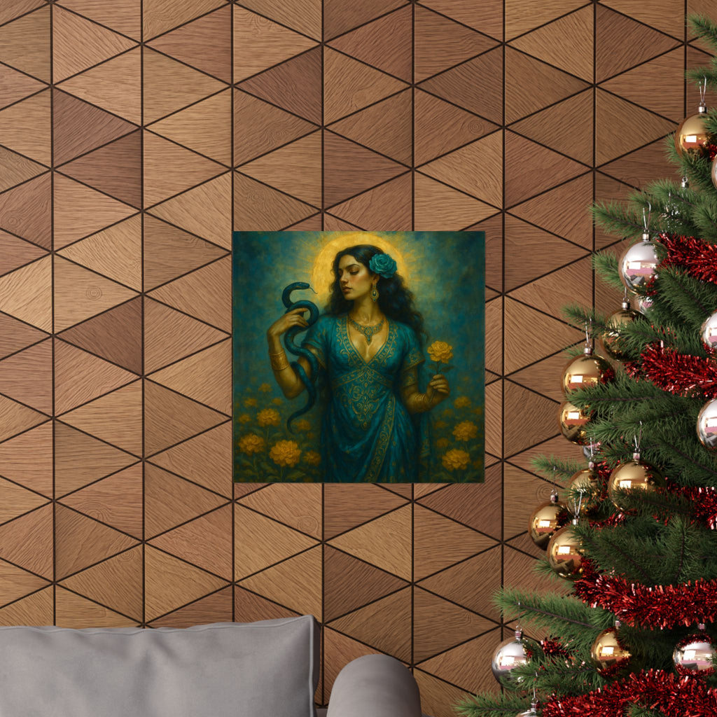 Snake-and-Rose Temptress — Pixel Bruja Art Print