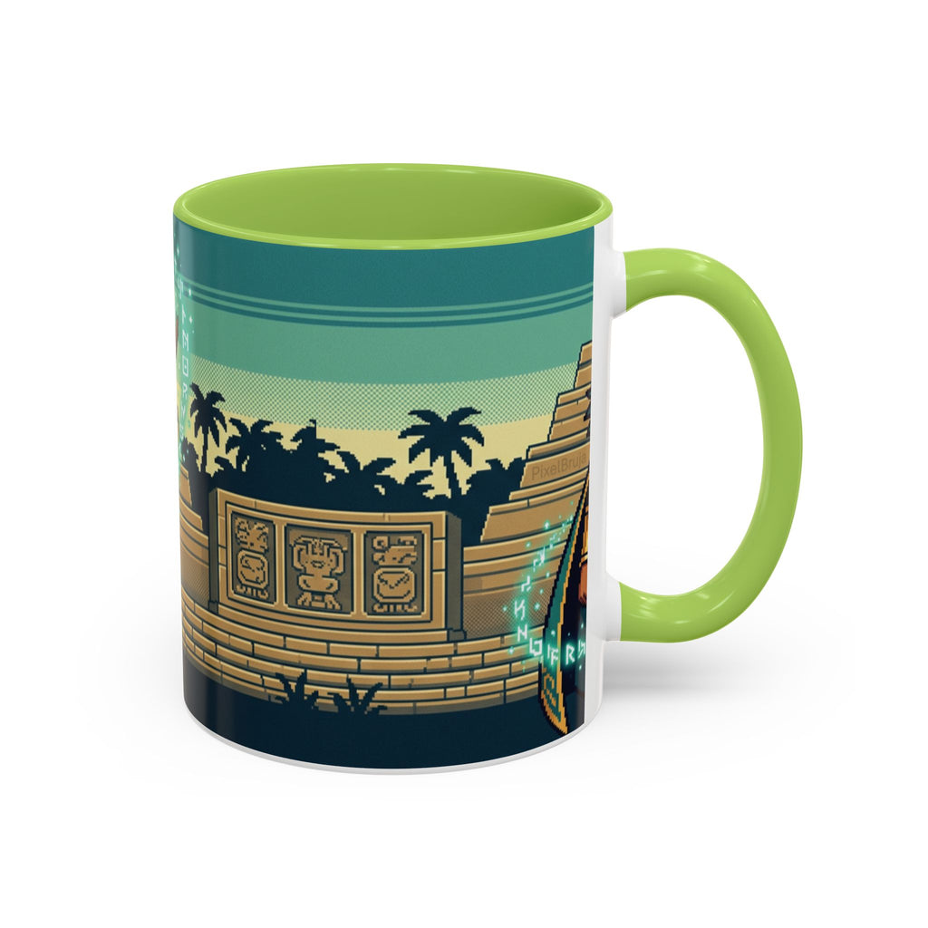 Mayan Sorceress Accent Coffee Mug — Pixel Art Magic 11/15oz
