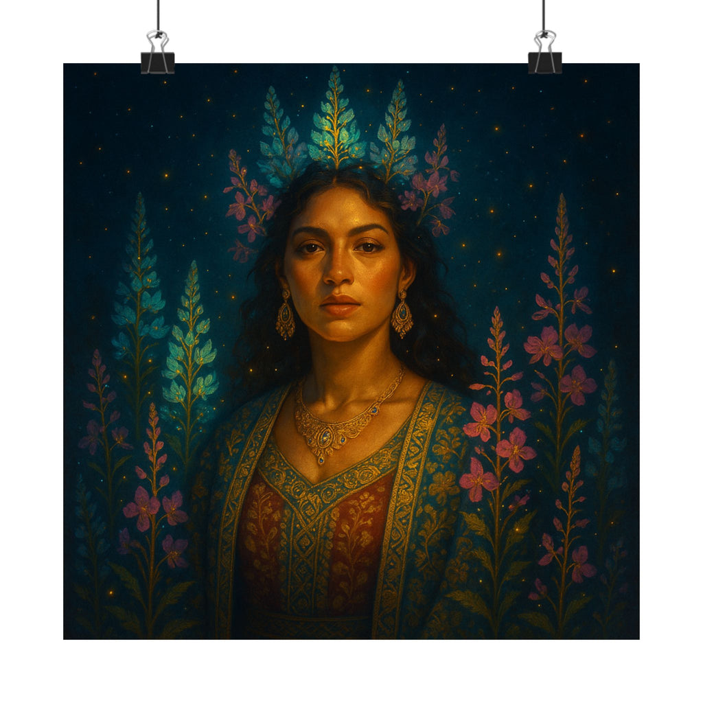 Starlit Lupine Goddess — Pixel Bruja Art Print
