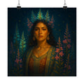 Starlit Lupine Goddess — Pixel Bruja Art Print