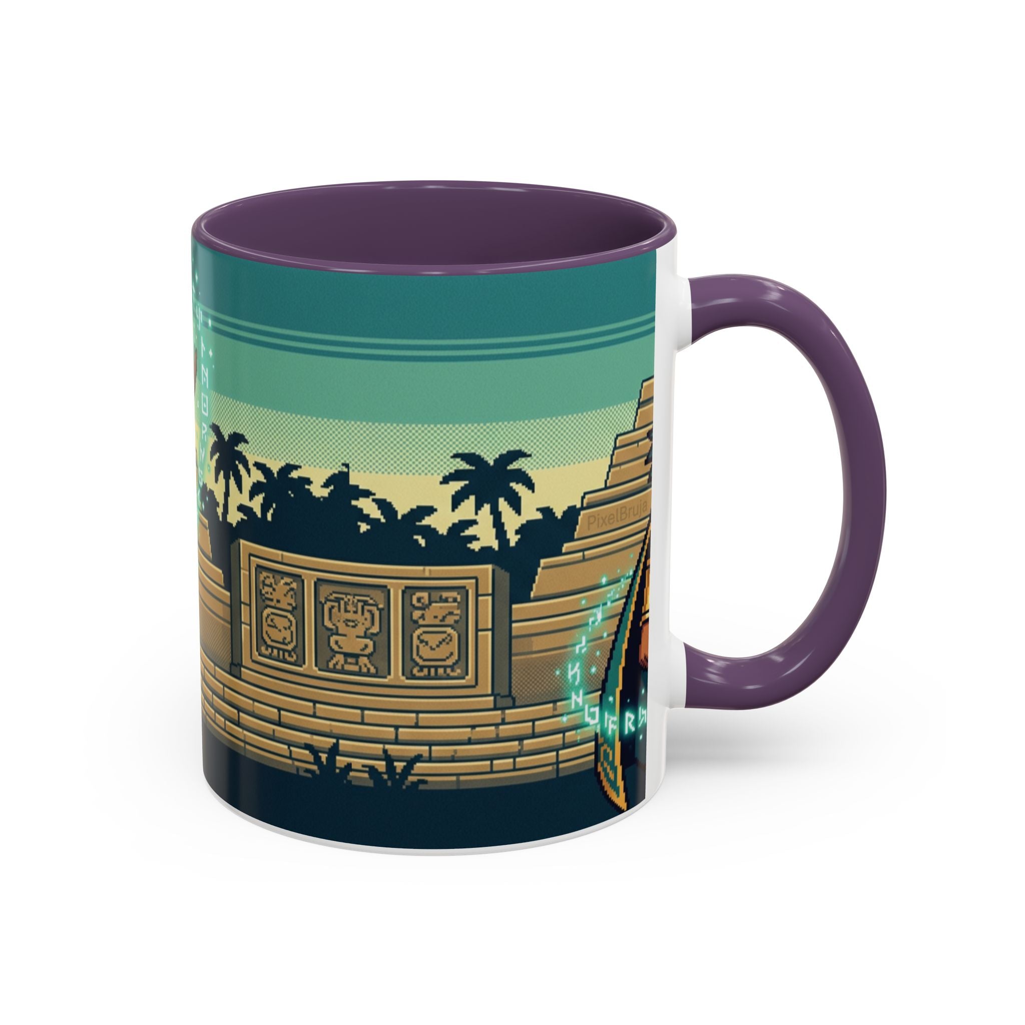 Mayan Sorceress Accent Coffee Mug — Pixel Art Magic 11/15oz