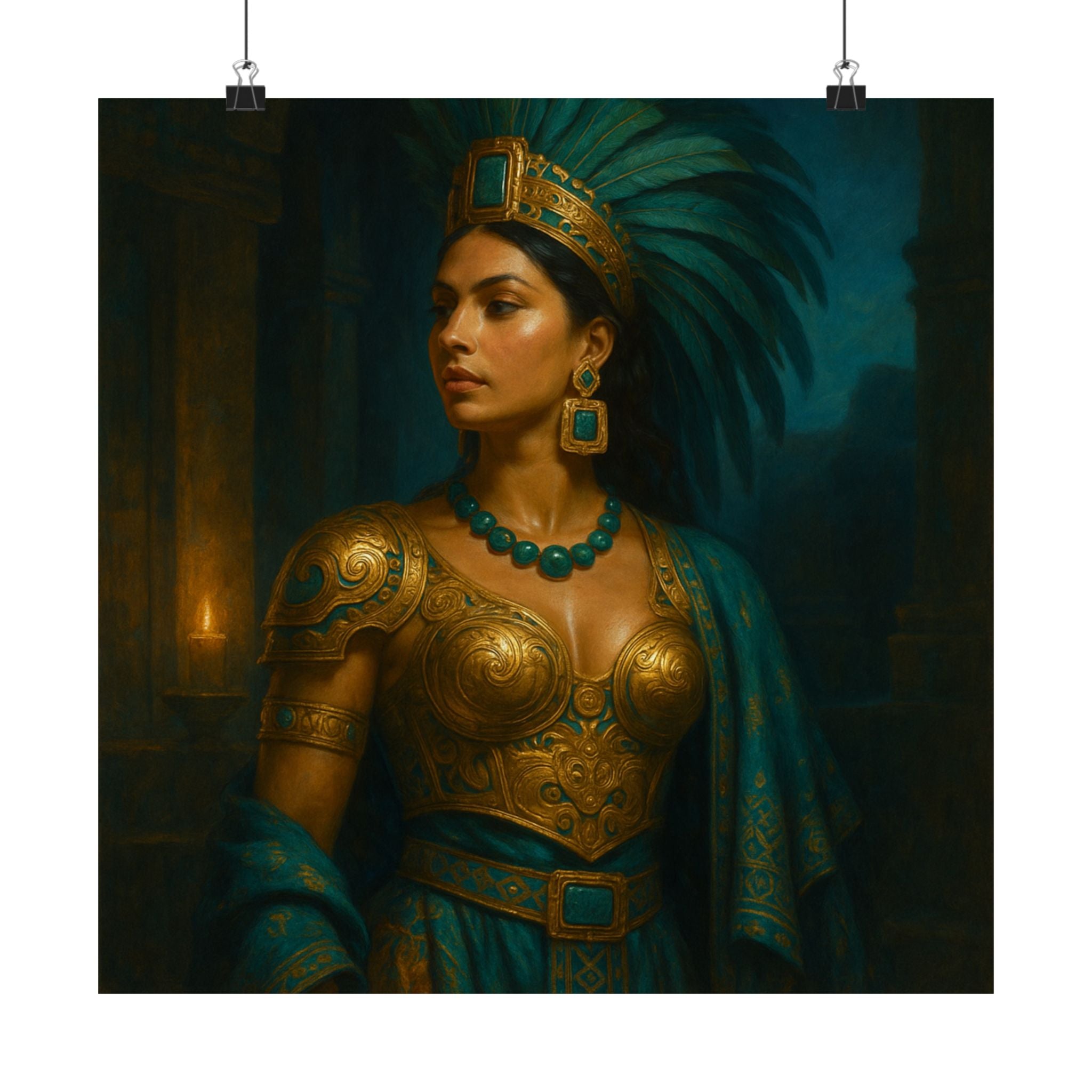 Mesoamerican Warrior Queen — Pixel Bruja Art Print