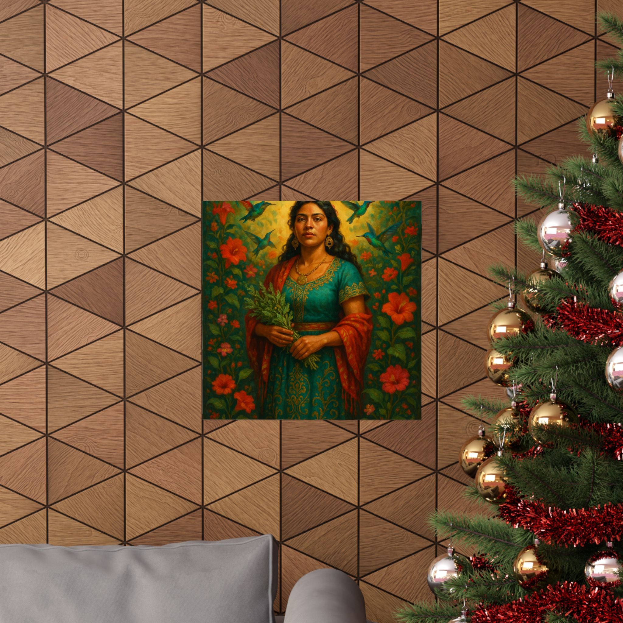 Latina Curandera with Healing Herbs — Pixel Bruja Art Print