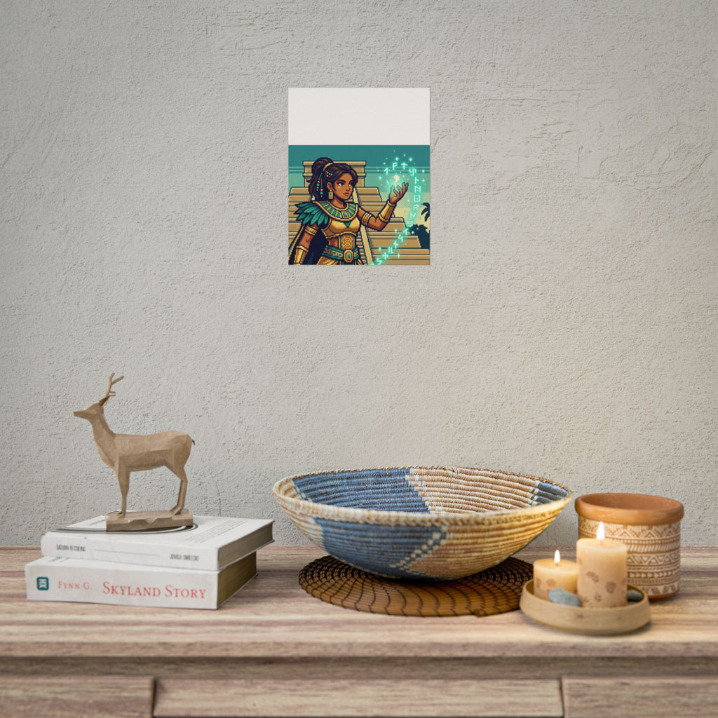 Rolled Poster — Pixel Art Aztec Sorceress Wall Print