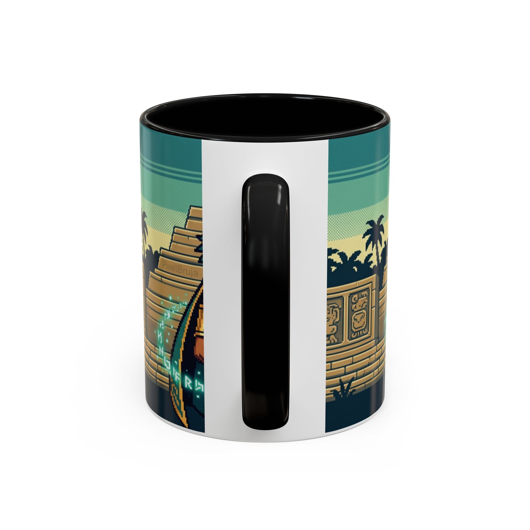 Mayan Sorceress Accent Coffee Mug — Pixel Art Magic 11/15oz