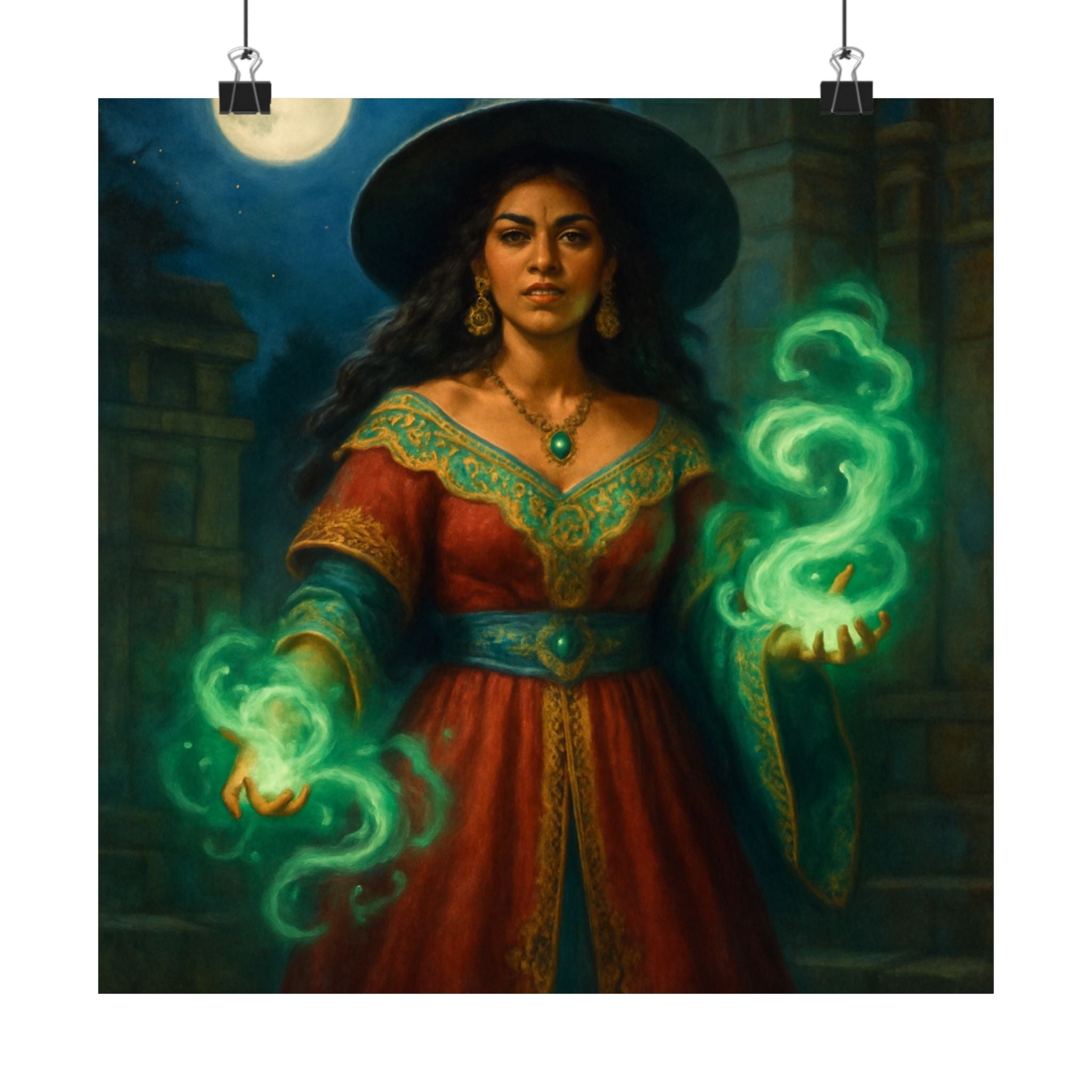 Latina Bruja Casting Jade Magic — Pixel Bruja Art Print