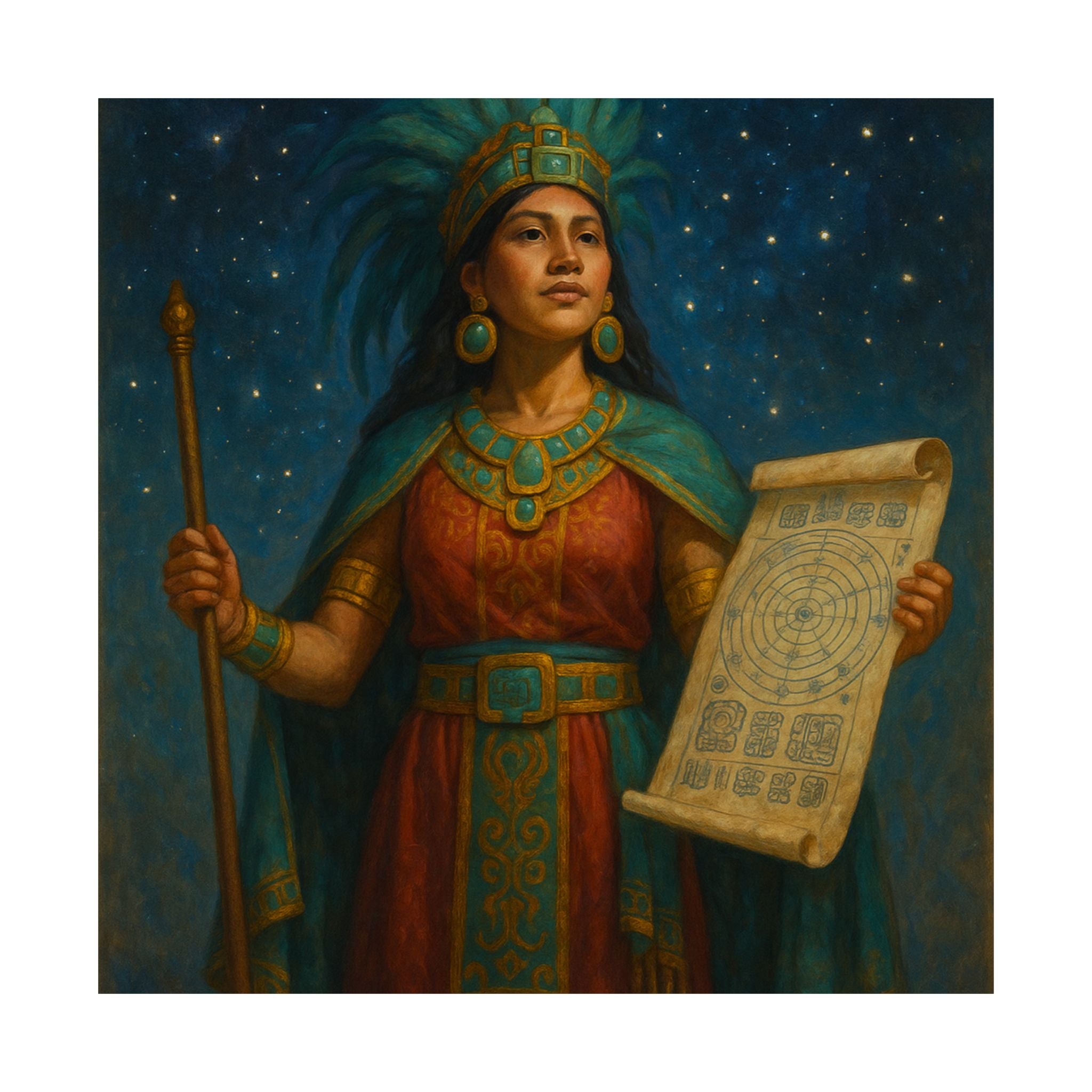 Mayan Astronomer-Priestess — Pixel Bruja Art Print