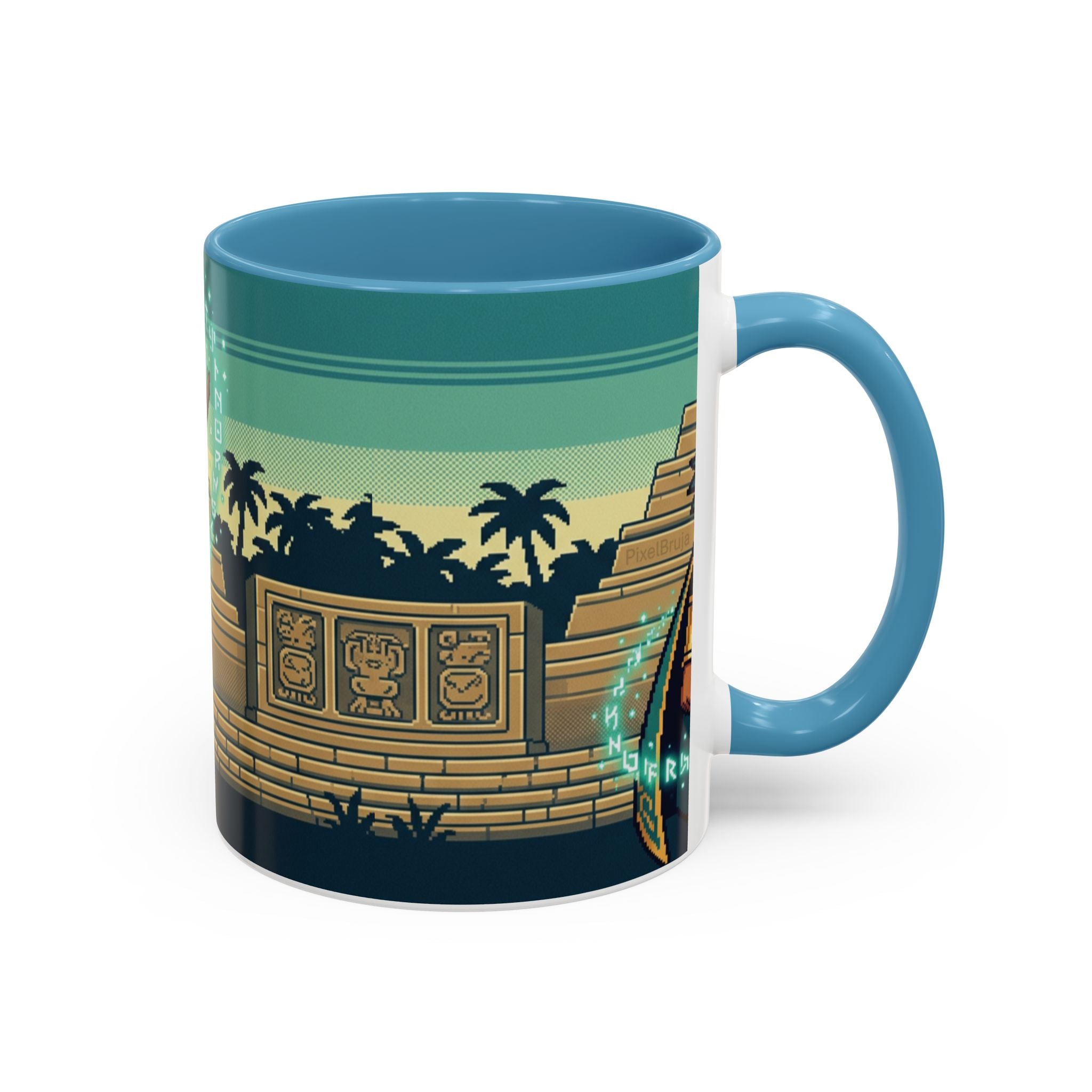 Mayan Sorceress Accent Coffee Mug — Pixel Art Magic 11/15oz