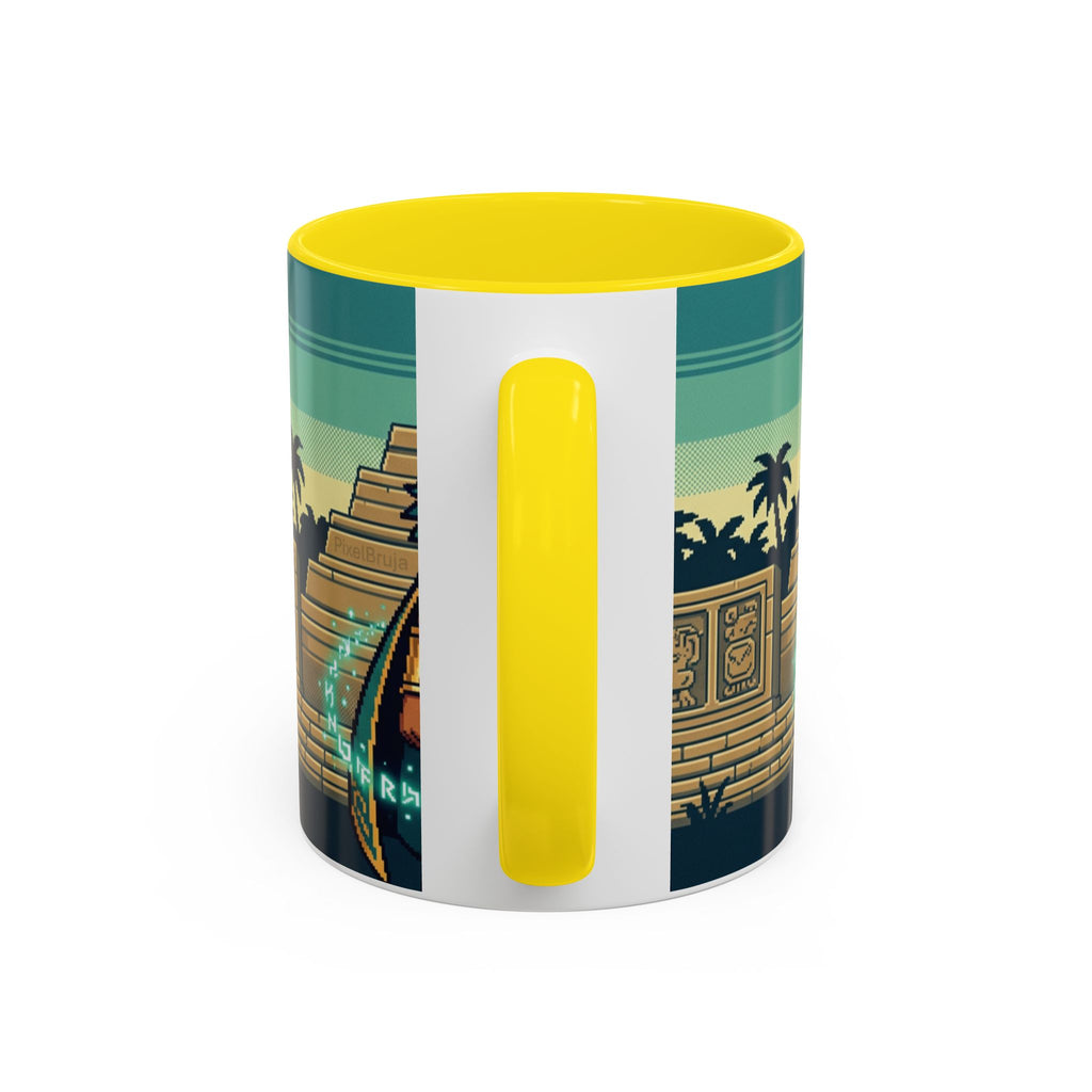 Mayan Sorceress Accent Coffee Mug — Pixel Art Magic 11/15oz