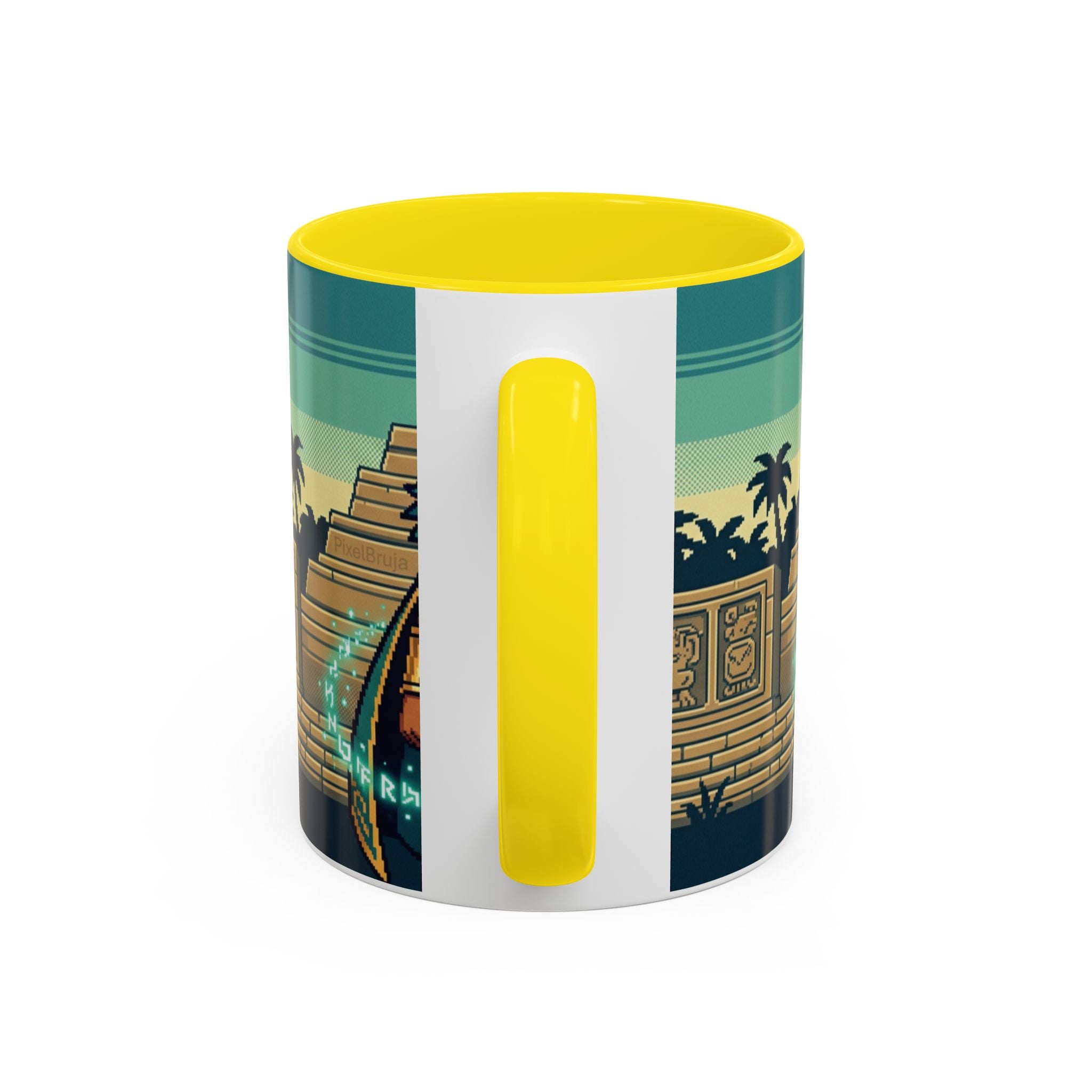 Mayan Sorceress Accent Coffee Mug — Pixel Art Magic 11/15oz