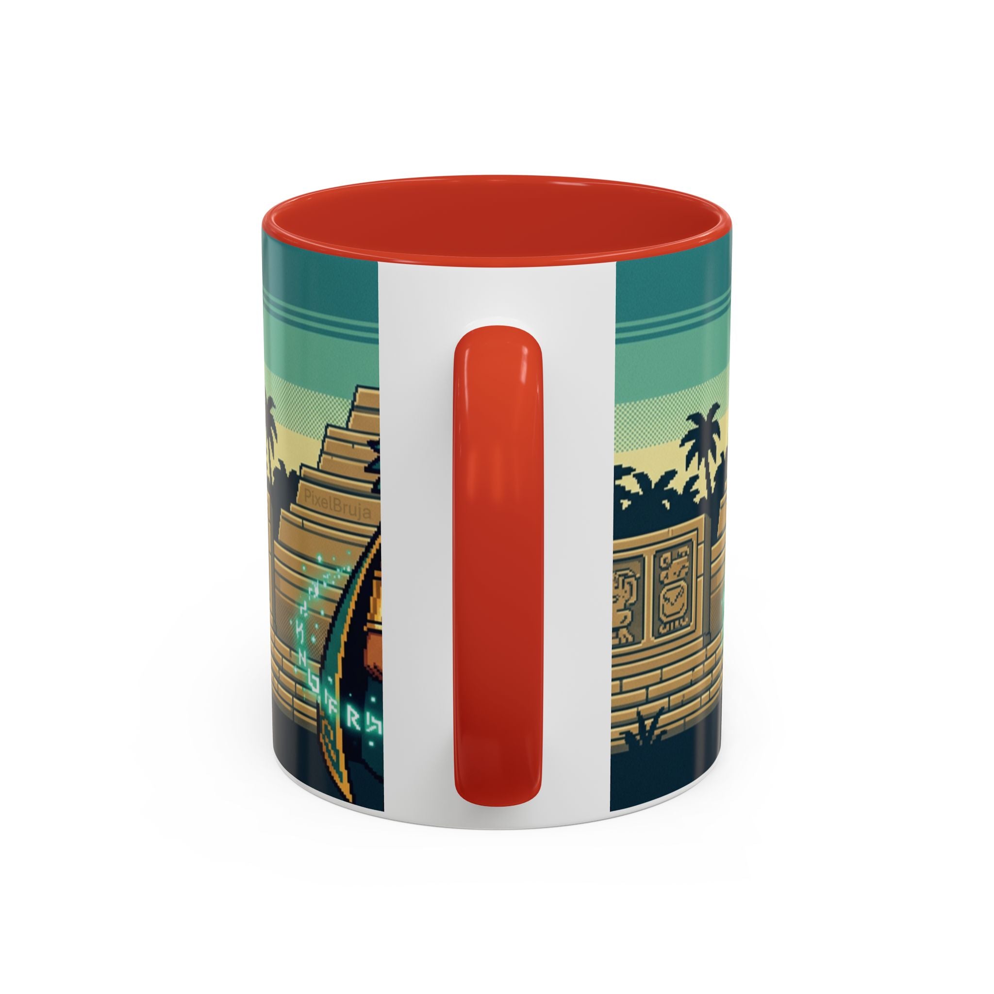 Mayan Sorceress Accent Coffee Mug — Pixel Art Magic 11/15oz