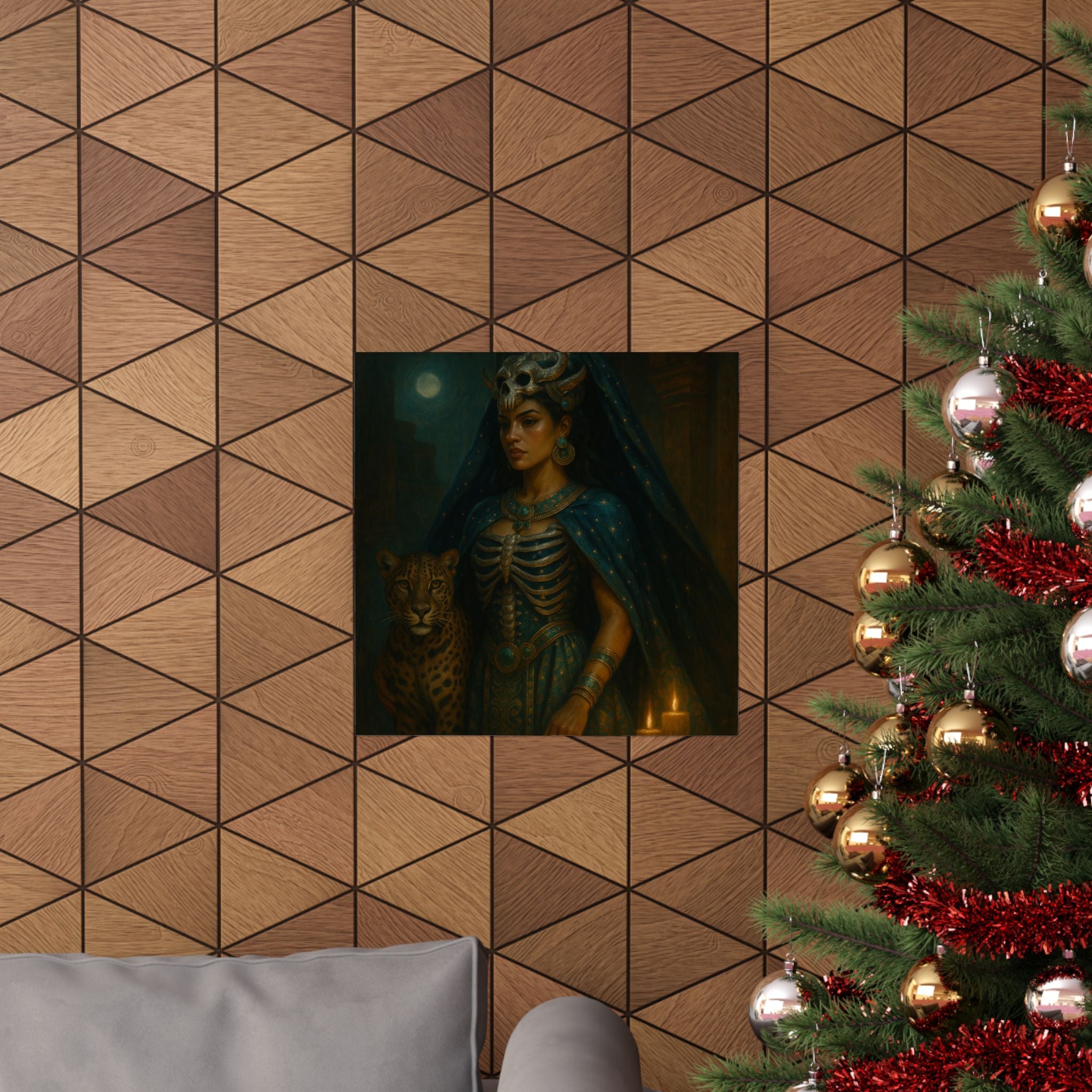 Pixel Bruja Wall Art | A Tzitzimitl celestial guardian goddess armored in a mantle of st | Latina Illustration Art Print