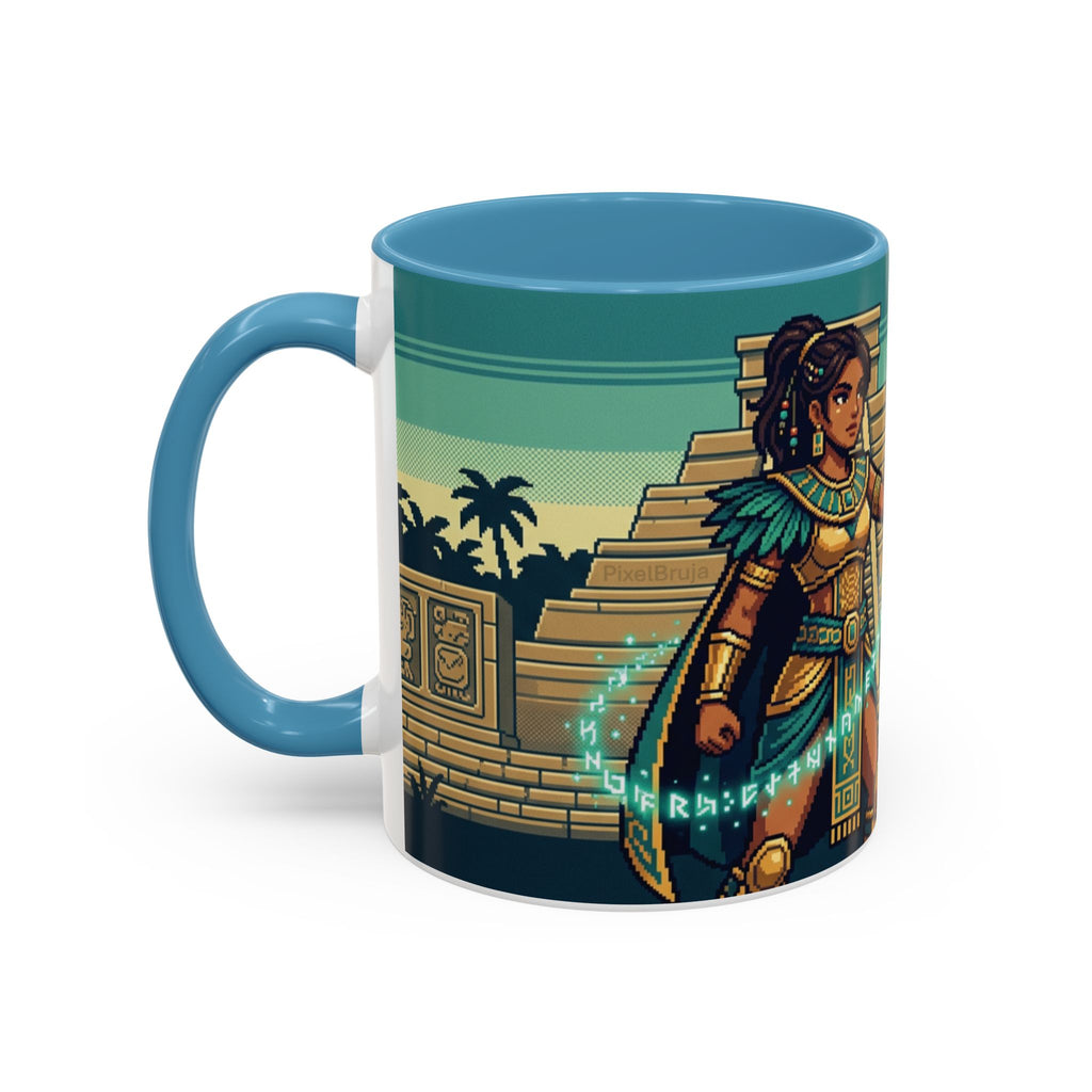 Mayan Sorceress Accent Coffee Mug — Pixel Art Magic 11/15oz