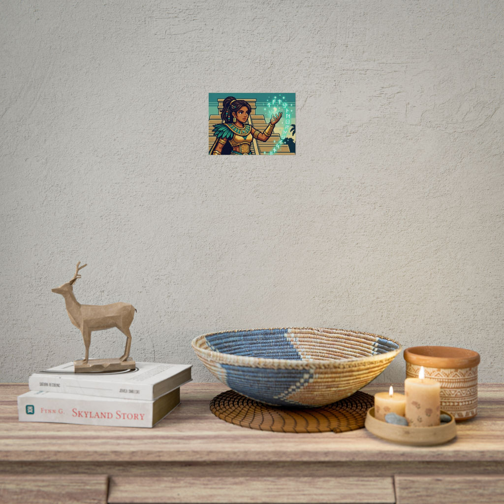 Rolled Poster — Pixel Art Aztec Sorceress Wall Print