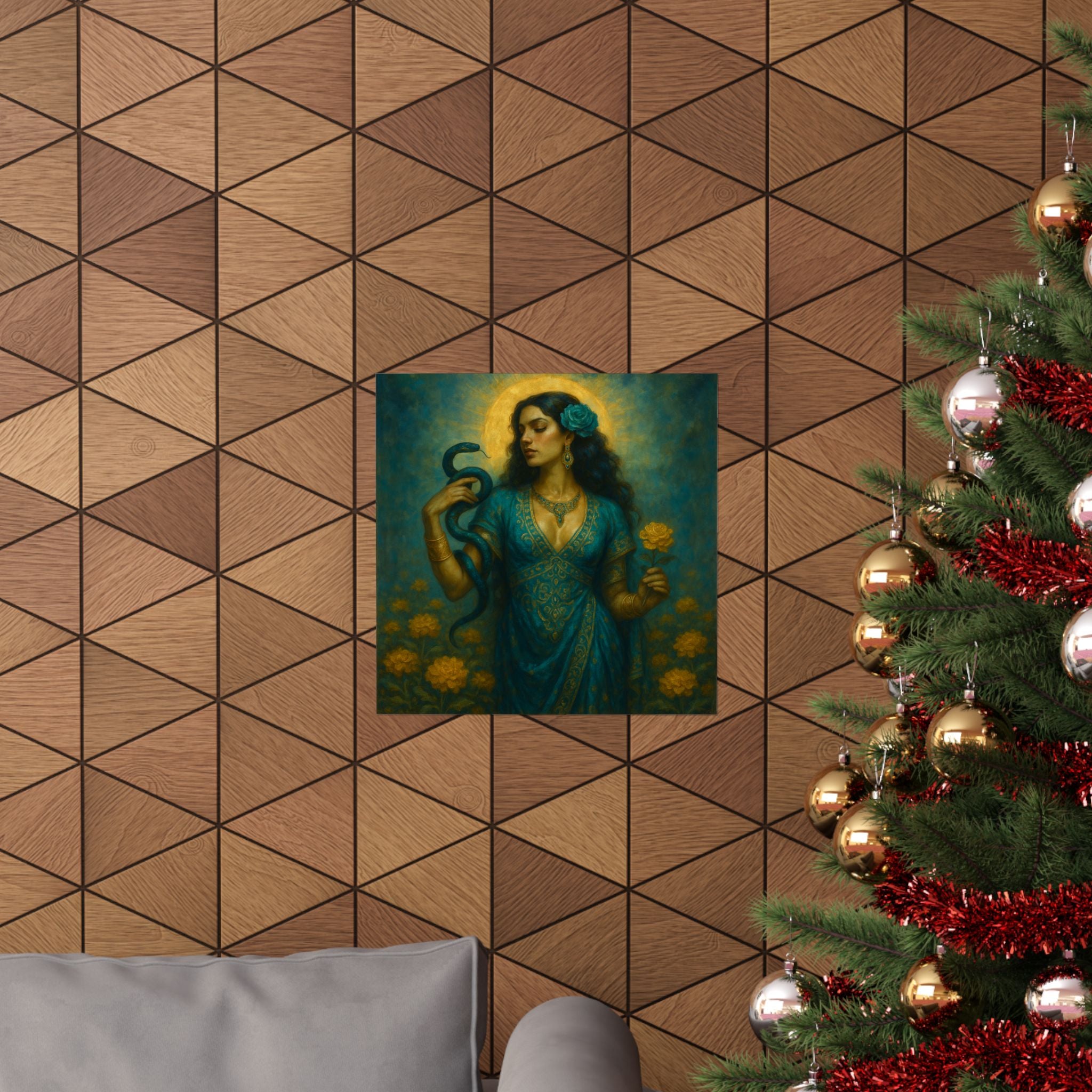Snake-and-Rose Temptress — Pixel Bruja Art Print