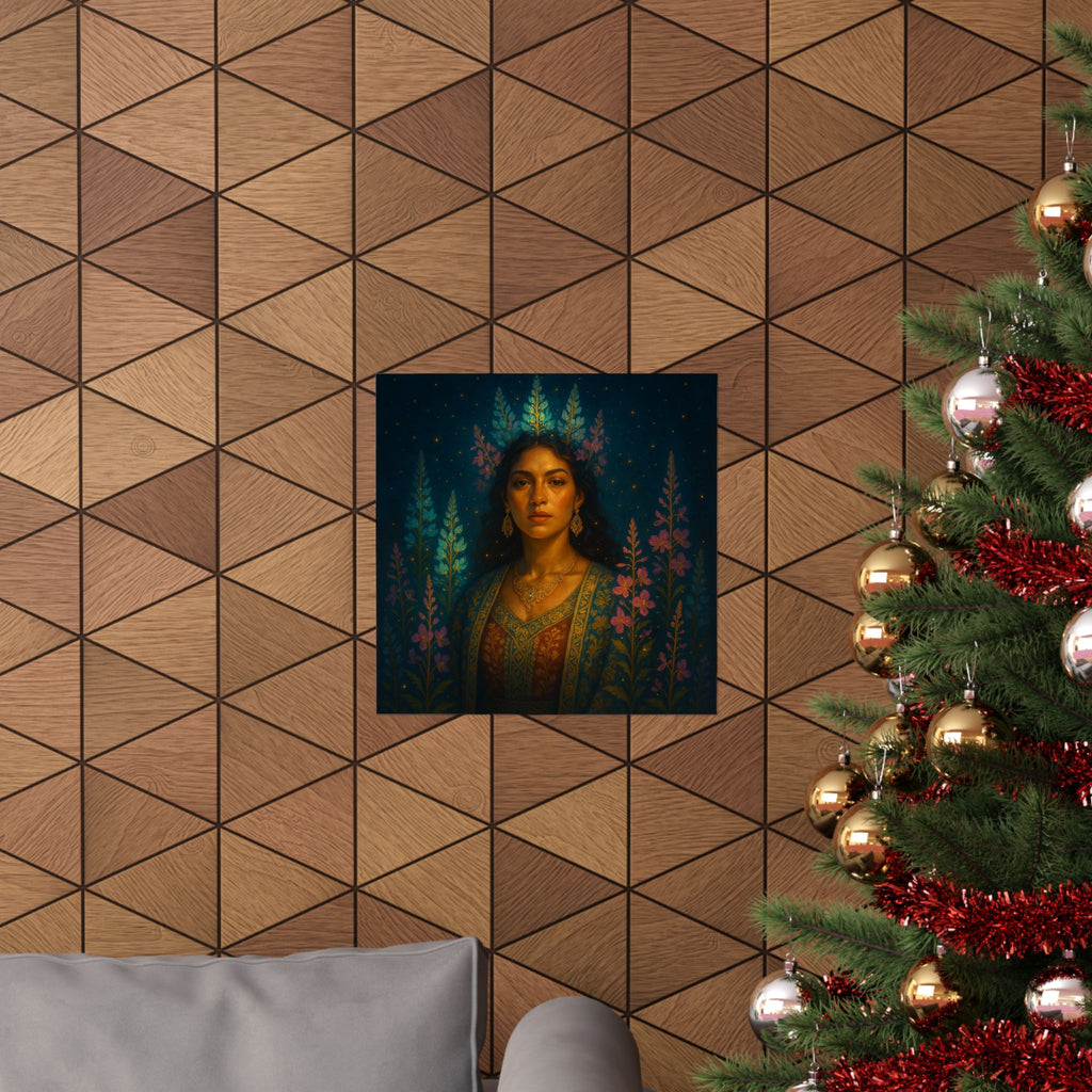 Starlit Lupine Goddess — Pixel Bruja Art Print