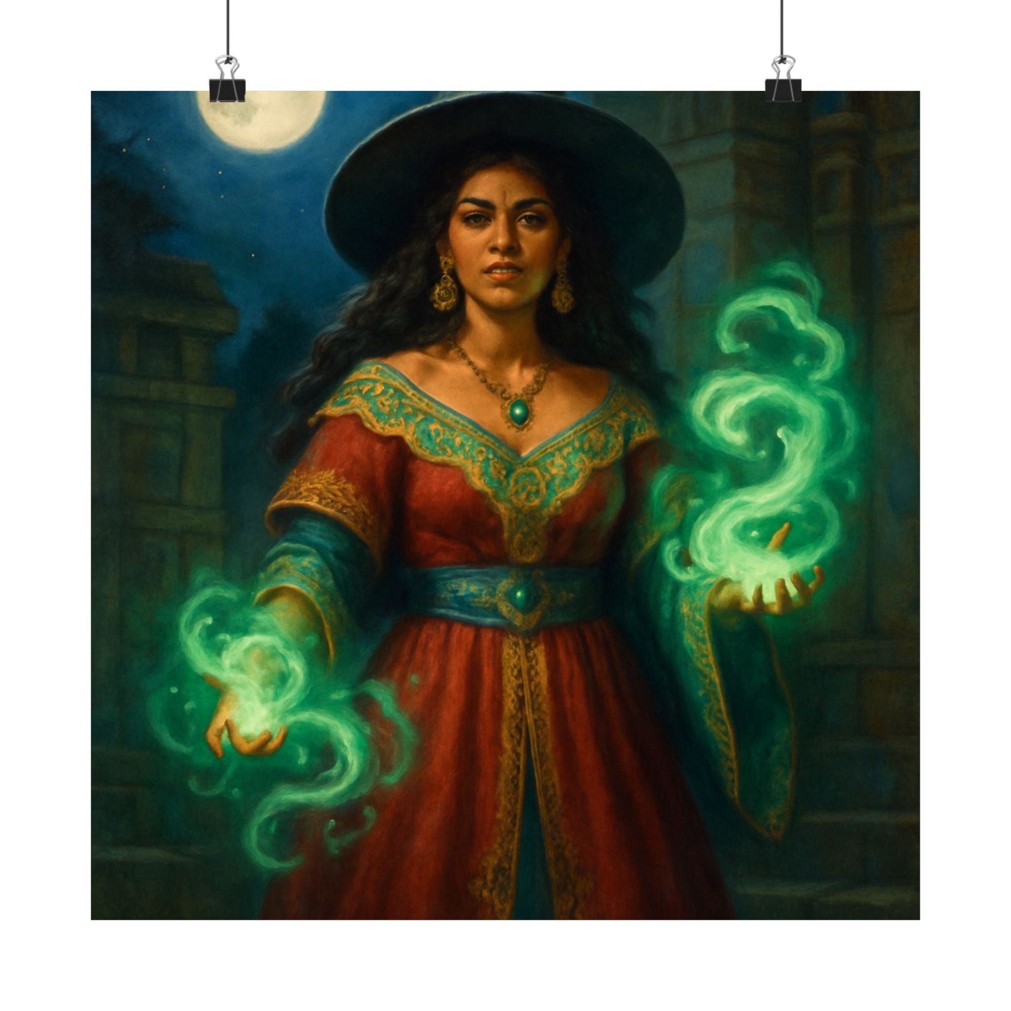 Latina Bruja Casting Jade Magic — Pixel Bruja Art Print