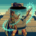 Mayan Sorceress Accent Coffee Mug — Pixel Art Magic 11/15oz