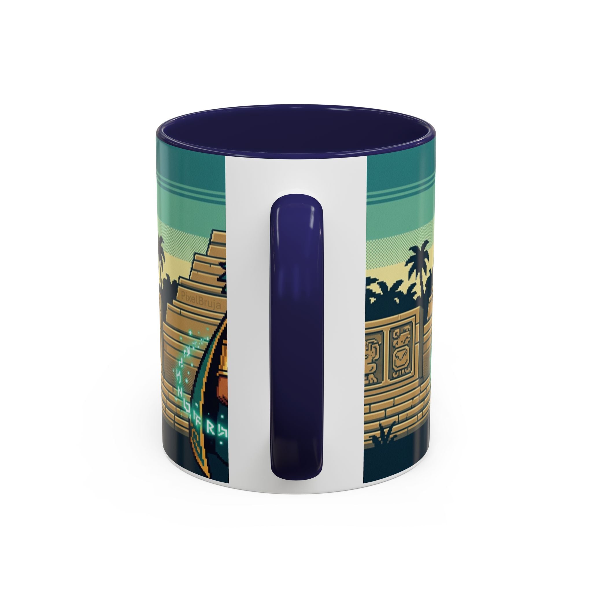 Mayan Sorceress Accent Coffee Mug — Pixel Art Magic 11/15oz