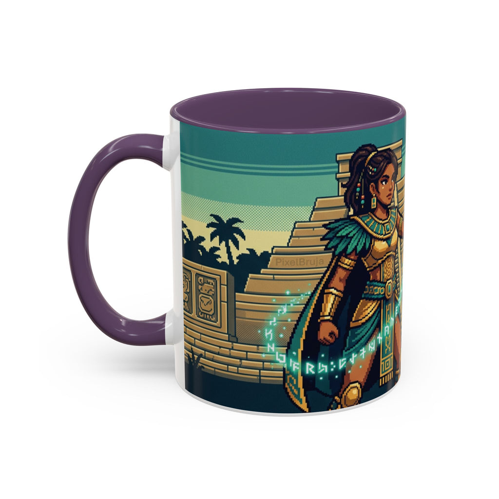 Mayan Sorceress Accent Coffee Mug — Pixel Art Magic 11/15oz