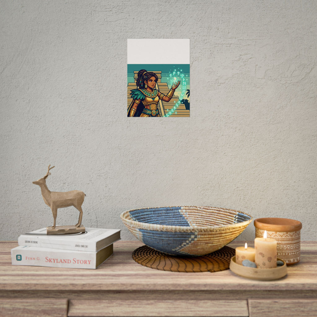 Rolled Poster — Pixel Art Aztec Sorceress Wall Print