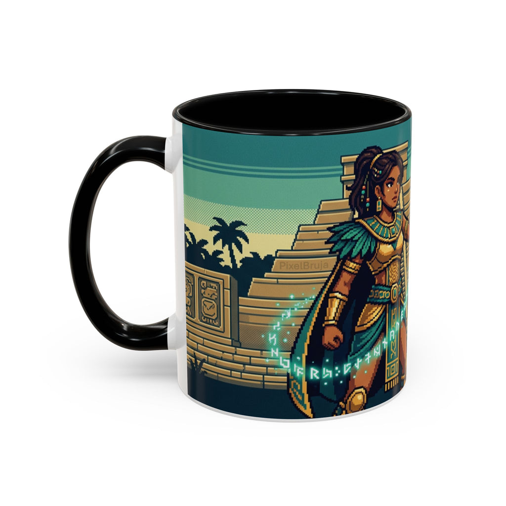 Mayan Sorceress Accent Coffee Mug — Pixel Art Magic 11/15oz
