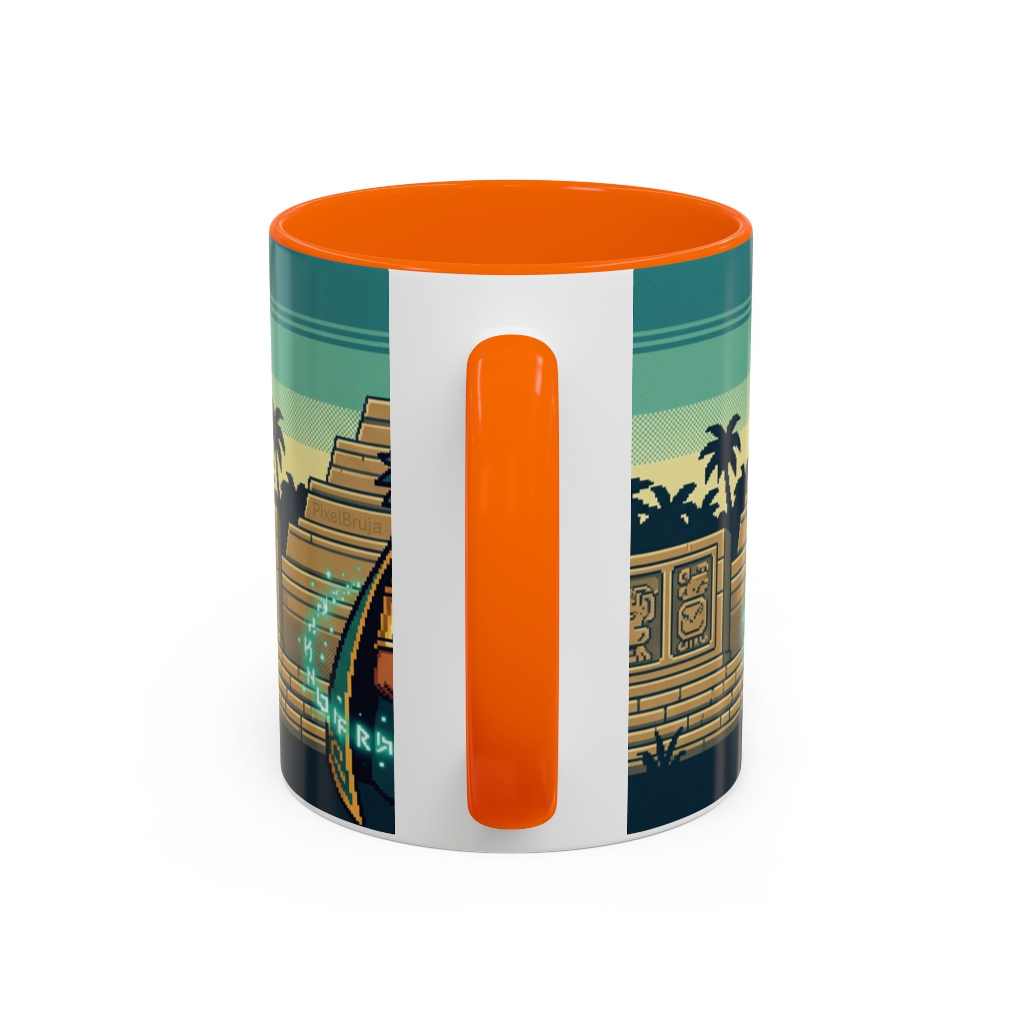 Mayan Sorceress Accent Coffee Mug — Pixel Art Magic 11/15oz