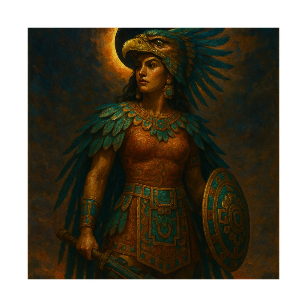 Aztec Eagle-Knight Heroine — Pixel Bruja Art Print