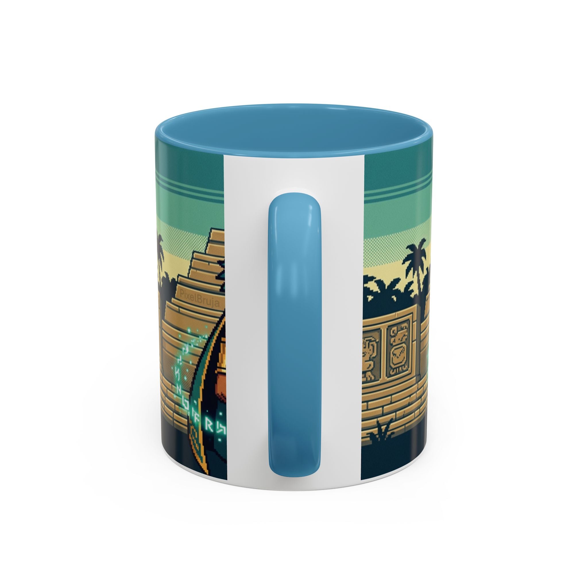 Mayan Sorceress Accent Coffee Mug — Pixel Art Magic 11/15oz