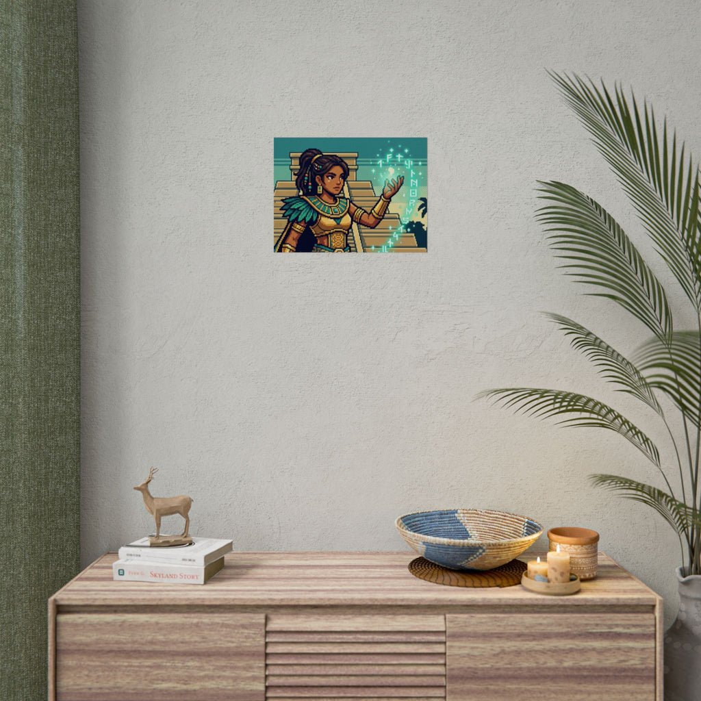 Rolled Poster — Pixel Art Aztec Sorceress Wall Print